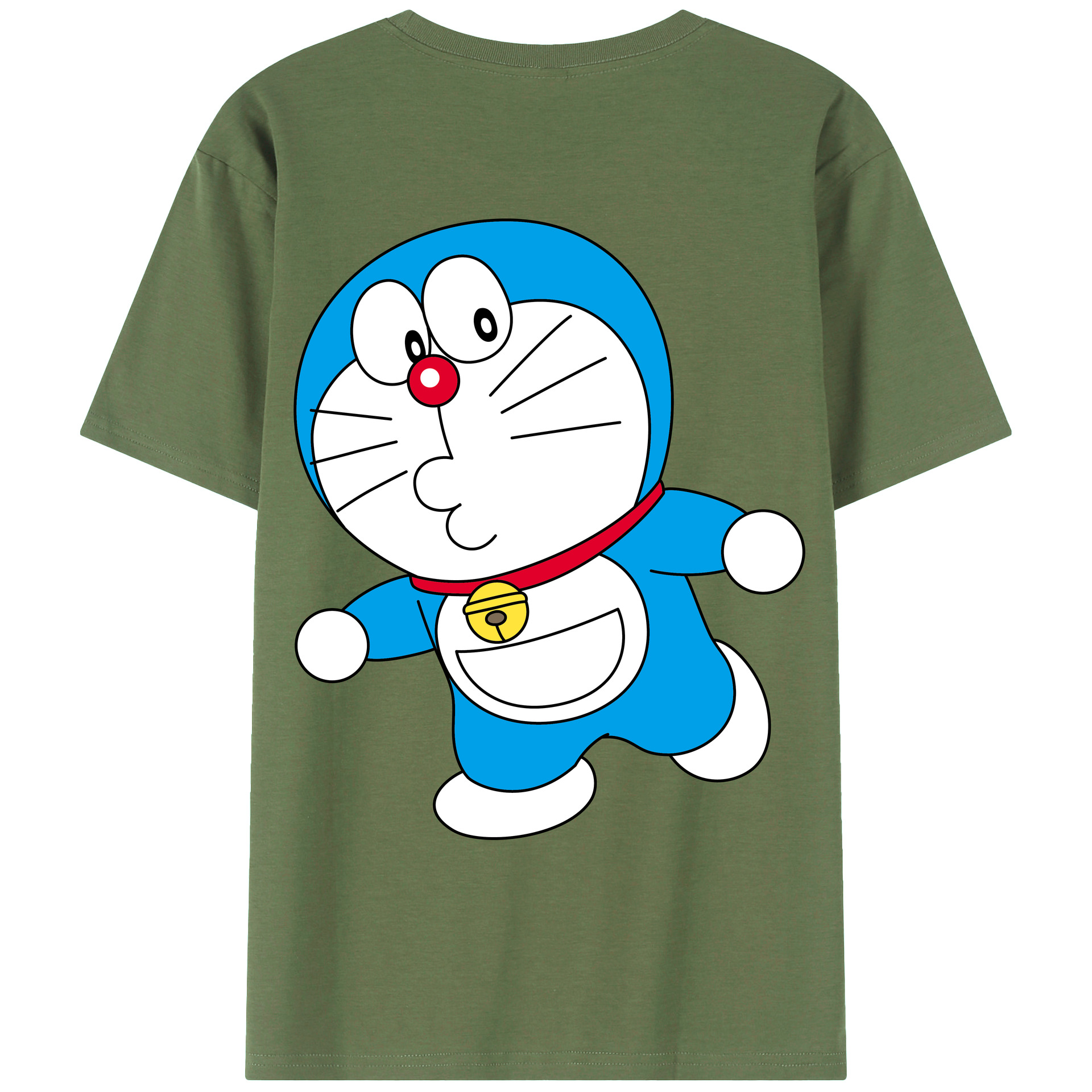 （画像用） ドラえもん Doraemon 綿100％ メンズ半袖Tシャツ（バックプリント） 通気性